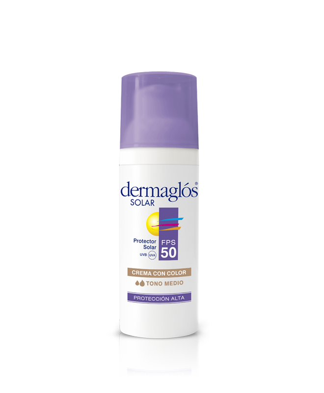 DERMAGLOS PROTECTOR SOLAR FACIAL CREMA COLOR TONO MEDIO FPS 50 X 50 G.